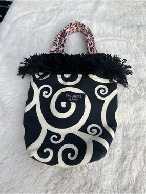 Bagolitas y2k purse black white swirl pink leopard black fur tote bag purse